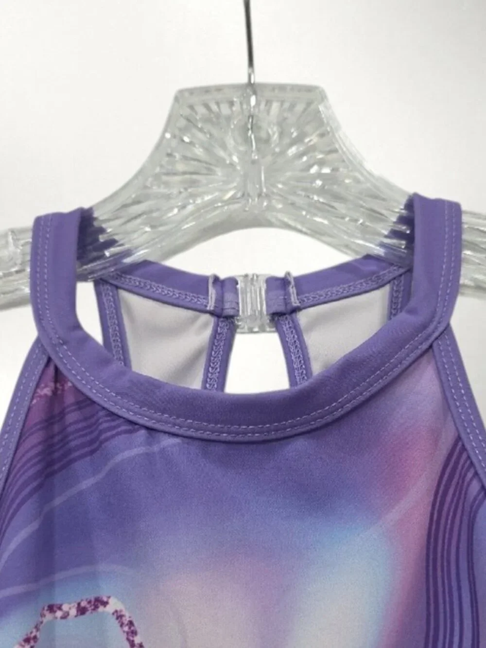 MODAFANS Girls Lavender Marble Gymnastics Leotard Size 8-9 w/Matching Skirt T10